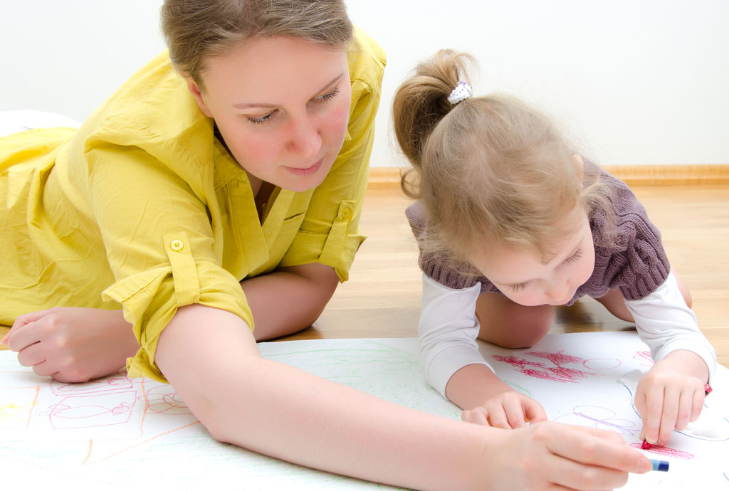 A Woman Instructing a Girl to Write