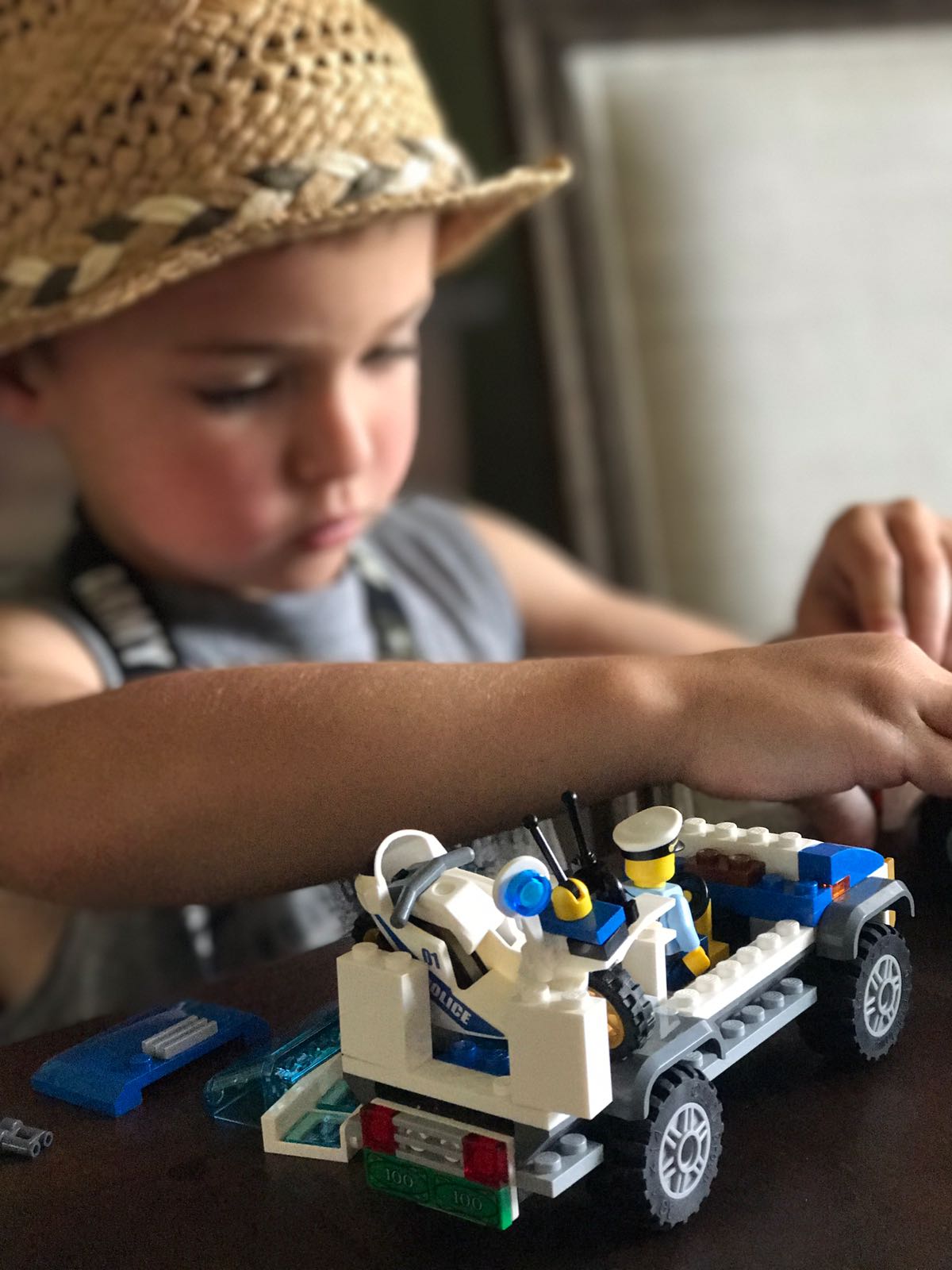 A Girl in a Wicker Hat Building a Truck